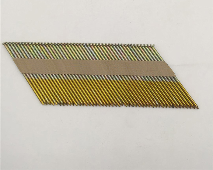 34-degree yellow-stained zinc polished rod nails