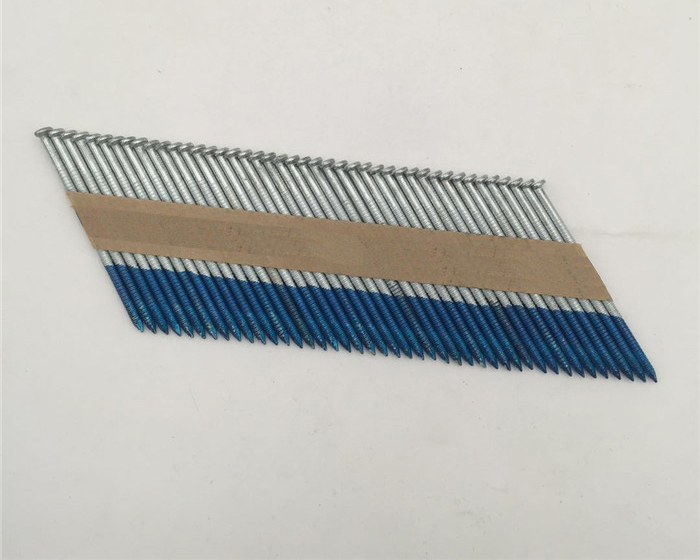 34 Degree White Zinc Ring Stained Blue Paint Nail